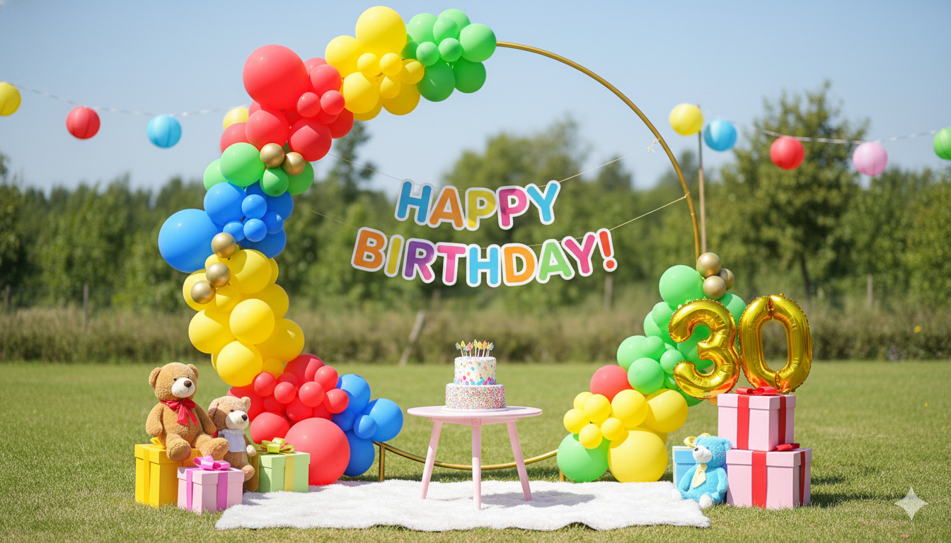 Syntymäpäiväjuhlan valokuvausvyöhyke